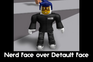 Nerd Face over Default Face Skin for Roblox